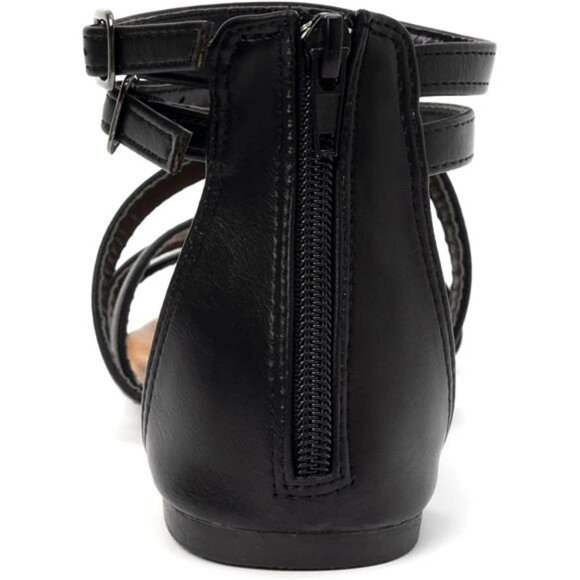 Womens Gladiator Strap Sandals Flat Cross Strappy Thong Summer Beach Shoes - Picture 3 of 6